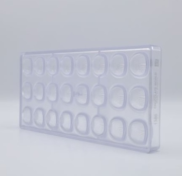 Preview: Pralinenform "Rund gemustert" 8g - 24 Stück